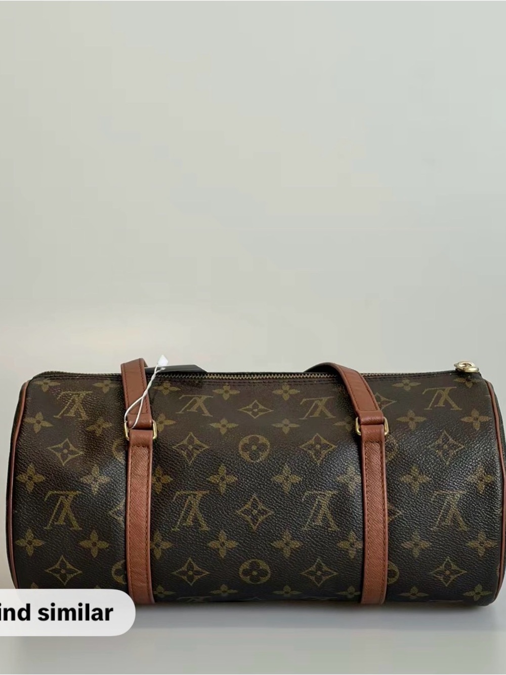 Louis Vuitton Brown Monogram Duffel Bag with Tan Straps